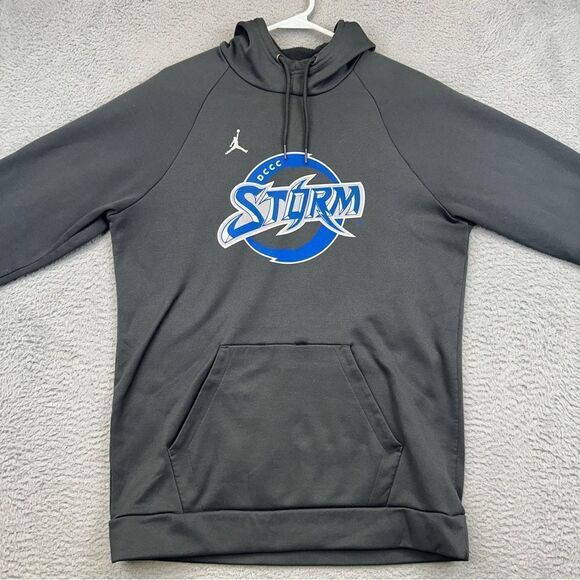 Jordan DCCC Storm Hoodie Mens Medium Gray Pullover Jump Man Basketball Casual - Picture 2 of 14